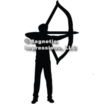Archery Recurve Bow Men’s Car Magnet in Black