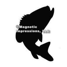 Bass Fish Jumping Car Magnet in Black
