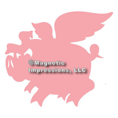 Flying Pig Car Magnet in Pink