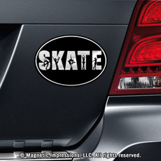 Figure Skate Word Car Magnet Chrome on Car