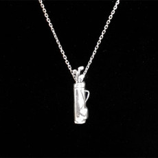 Golf Bag with Clubs Sterling Silver Charm
