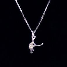 Hockey Player Abstract Sterling Silver Charm