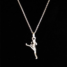 Martial Arts Female Sterling Silver Charm