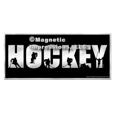 Ice Hockey Word Car Magnet Men’s Chrome