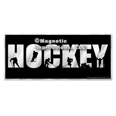 Ice Hockey Word Car Magnet Women’s Chrome