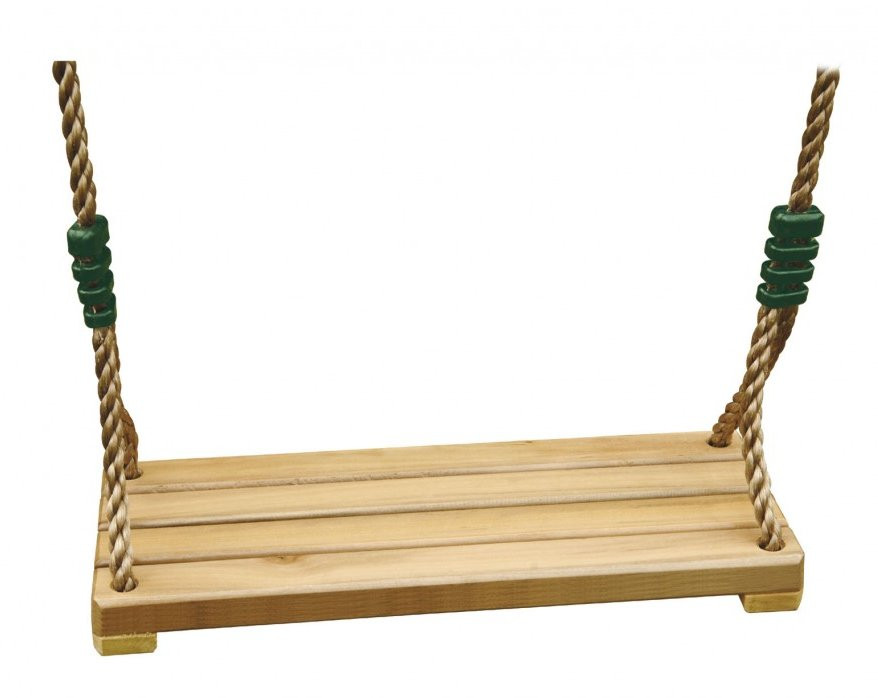 Wooden swing seat with rope for swing height of 3 to 3.5 metres