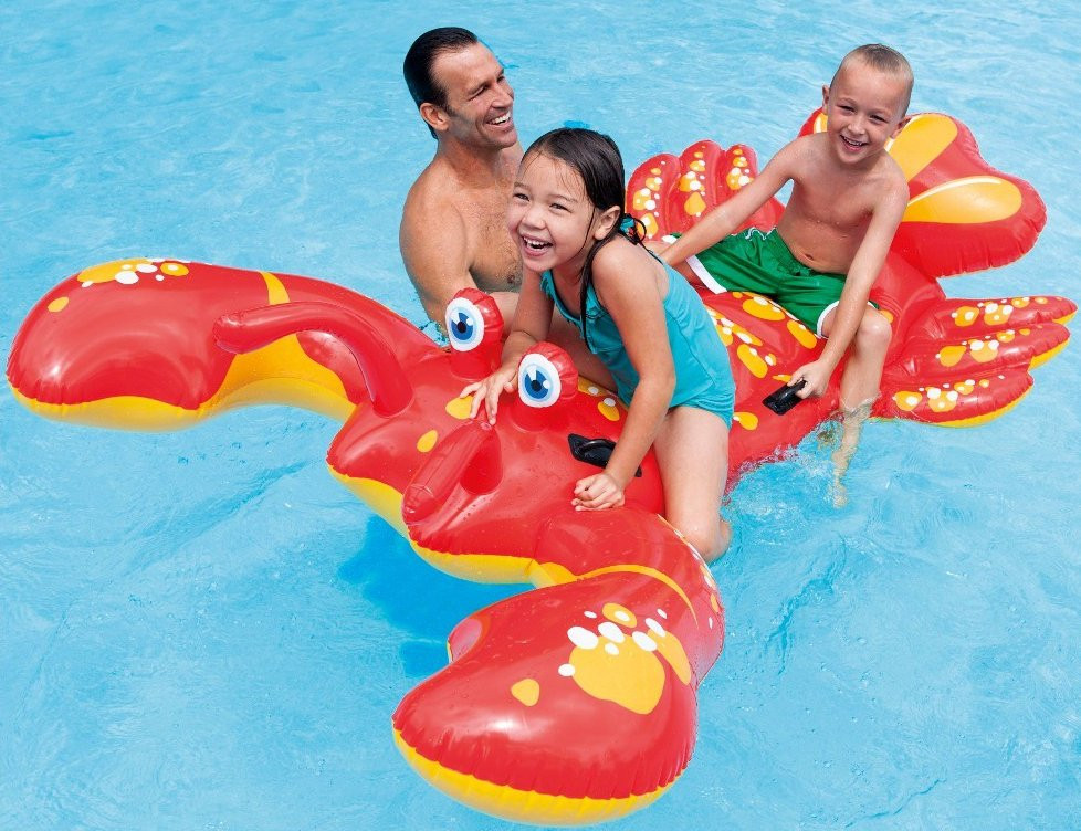 Intex Kid's Inflatable Giant Lobster Children's RideOn Pool Toy Lounger 57528