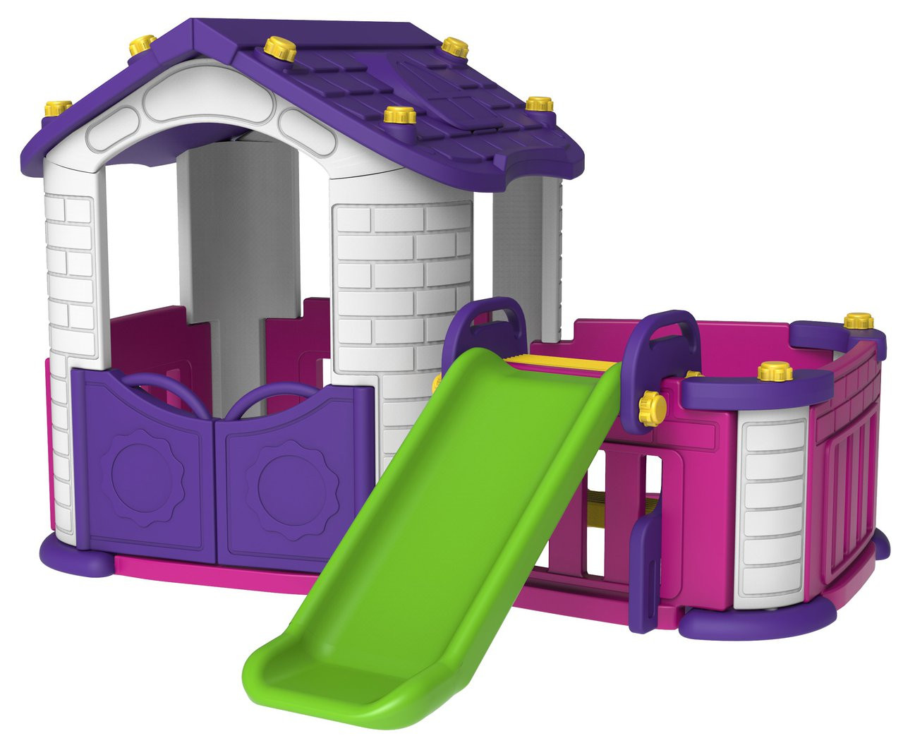 The Sunshine Modular Children's Pink Play House With Slide
