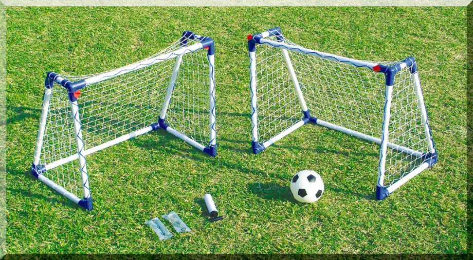 KIDS MINI FOOTBALL GOAL POSTS TWIN SET A FRAMES CHILDRENS SOCCER 2 ...