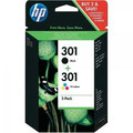 HP 301 black and colour ink cartridges combo