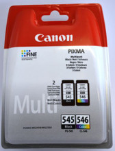 Canon PG 545 CL 546 black & tri colour multipack ink cartridges.