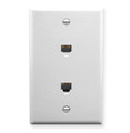 Wall Plate- 2 Voice 6p6c- White