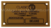 Badge, Identification Plaque "Classic Motor Carriages" Classic TD
