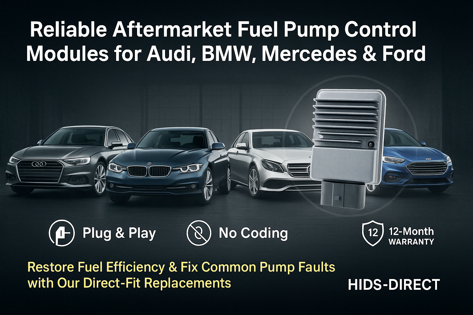 Aftermarket fuel pump control modules for Audi, BMW, Mercedes, and Ford – Plug & Play, No Coding, 12-Month Warranty – HIDS-DIRECT