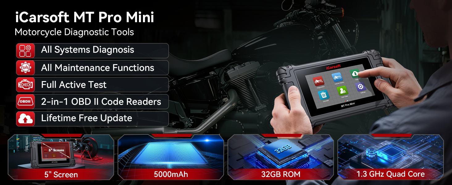 iCarsoft MT PRO Mini - Motorcycle Diagnostic Tool