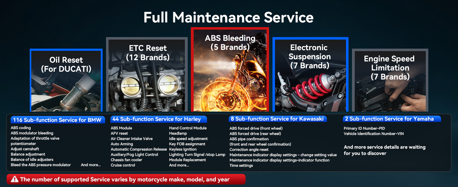 Full maintenance service functions