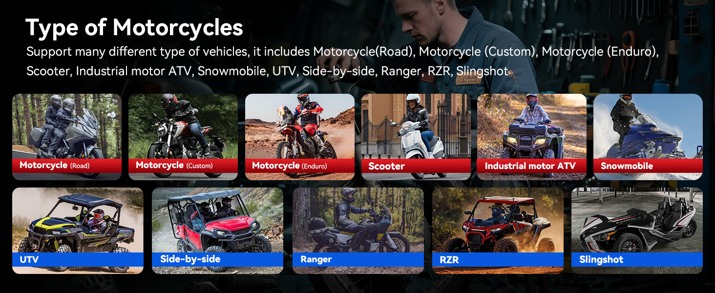 Types of motorbikes - broad compatibility