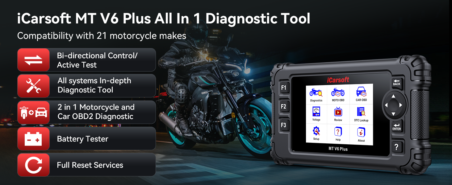 iCarsoft MT V6 Plus – Motorcycle Diagnostic Tool