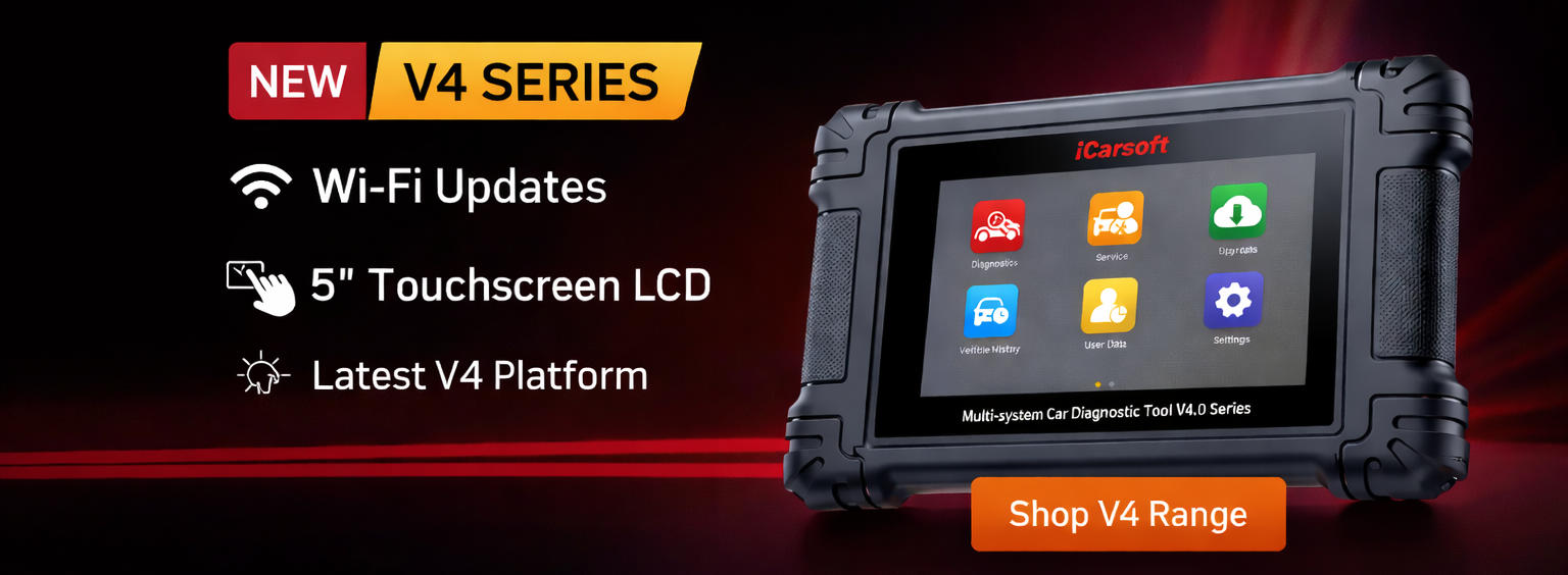 NEW - iCarsoft V4 Series - Wi-Fi Updates - 5 inch Touchscreen LCD - Latest V4 Platform - Shop V4 Range