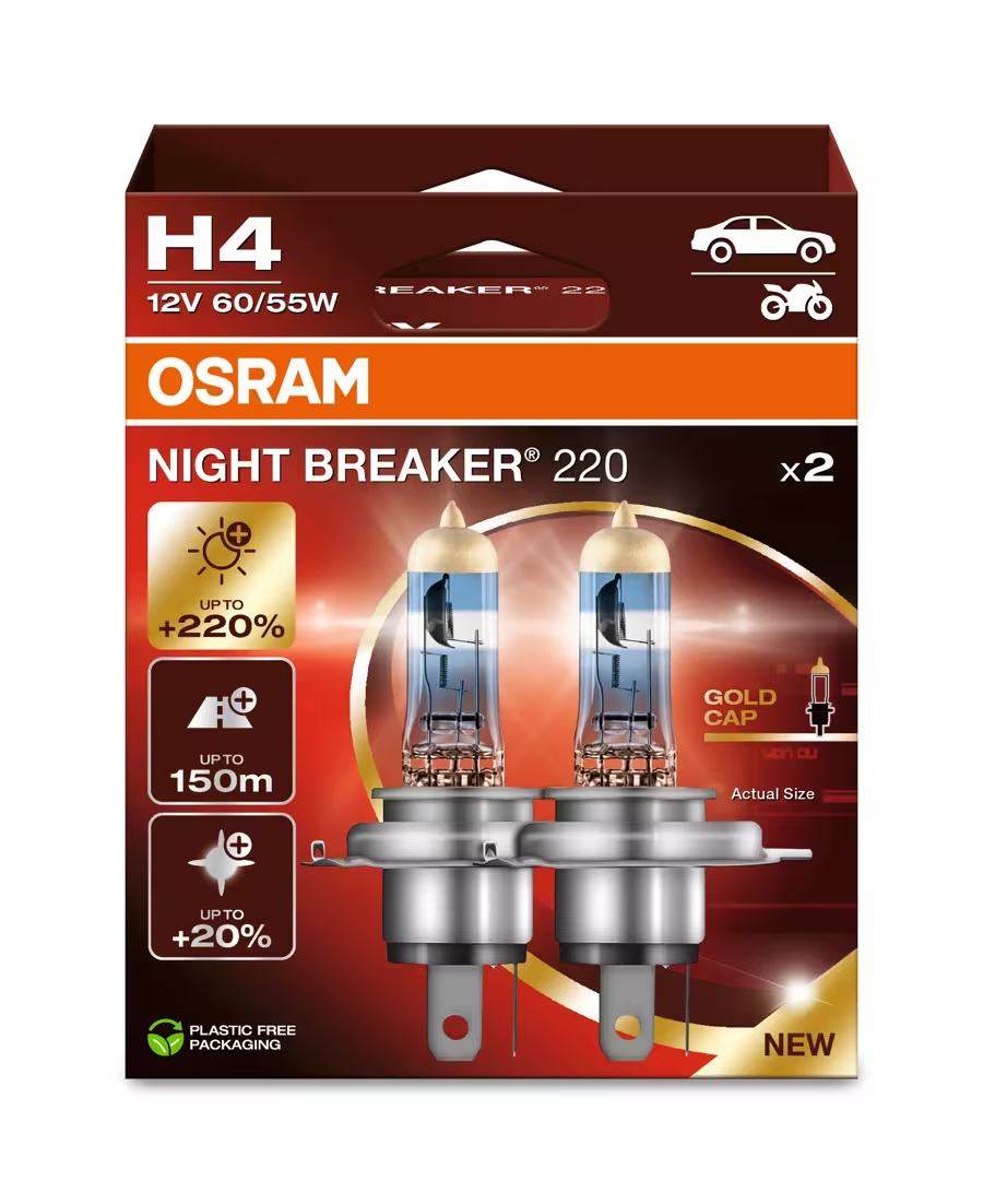 OSRAM NIGHT BREAKER 220 H4 Bulbs
