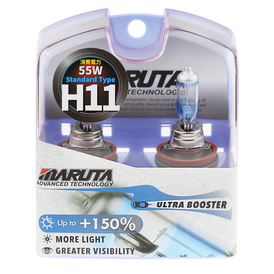 MTEC / MARUTA Ultra Booster +150% H11 55W 12v 4100K Xenon Gas Filled Upgrade Bulbs (E4) 