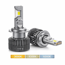 H7 LED Headlight Bulbs 55W 3 Colour - Bluetooth App & Remote Control