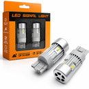 W21W (7440) Super Canbus Red LED Brake & Fog Light Bulbs 18W 300LM Fan Cooled
