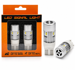 W21/5W (7443) Super Canbus Amber LED Indicator Bulbs 1100LM Fan Cooled