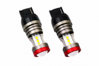 W21W 7440 T20 7x3030 SMD CANBUS LED Bulbs - White, Amber or Red