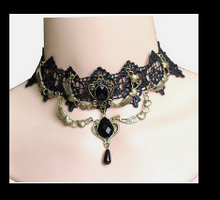 NECKLACE - Gothic Vintage Retro Burlesque Lace Choker Necklace