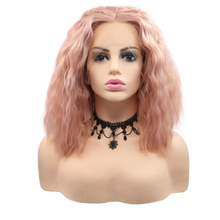RUBY - Lace Front Heat Resistant Wavy Pink Wig - by Queenie Wigs