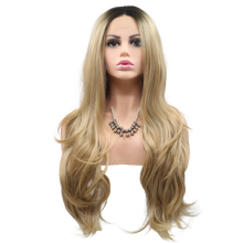 OLIVIA - Lace Front Long Wavy Ombre Blonde Wig - by Queenie Wigs
