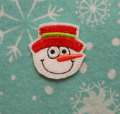 In The Hoop Christmas Felt Snowman Embroidery Machine Design