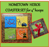 In The Hoop Home Town Hero Coaster Embroidery Machine Set for 4"x 4" Hoop