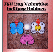 In The Hoop Bug Valentine Lollipop Holder Embroidery Machine Design Set