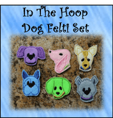 In The Hoop Feltie Dog Design Set for Embroidery Machines