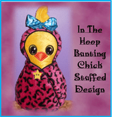 In The Hoop Bunting Chick Stuffed Toy Embroidery Machine Design