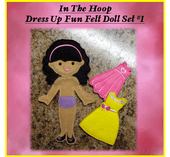 In The Hoop Dress Up Fun Doll Set #1 Embroidery Machine Design