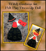 In The hoop Witch Costume Set for Felt Fun Dolls Embroidery Machine Design