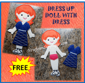 Felt Dress Up Fun Doll Freebie Embroidery Machine Design