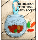 In The Hoop Fish Bowl Treat Pocket Embroidery Machine Design