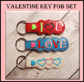 In The Hoop Key Fob Valentine Design Set
