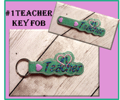 In the hoop Key Fob #1 Teacher Embroidery Machine Design