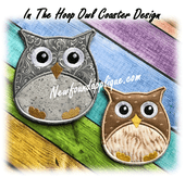In The Hoop Owl Coaster Embroider Machine Design