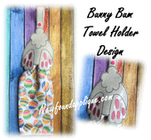 In The Hoop Bunny Bum Towel Holder EMbroidery Machine Design