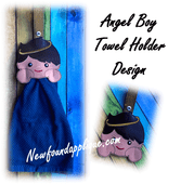 In The Hoop Angel Boy Towel Holder EMbroidery Machine Design