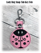 In The Hoop Lady Bug Key Fob Embroidery Machine Design