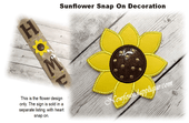 In The Hoop Sunflower Snap On Decoration Embroidery Machine Design