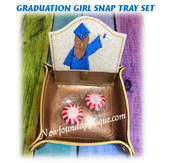 In The Hoop Graduation Girl Snap Tray Embroidery Machine Design Set