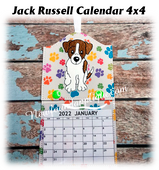 In The Hoop Jack Russell Calendar 4x4 Embroidery Machine Design